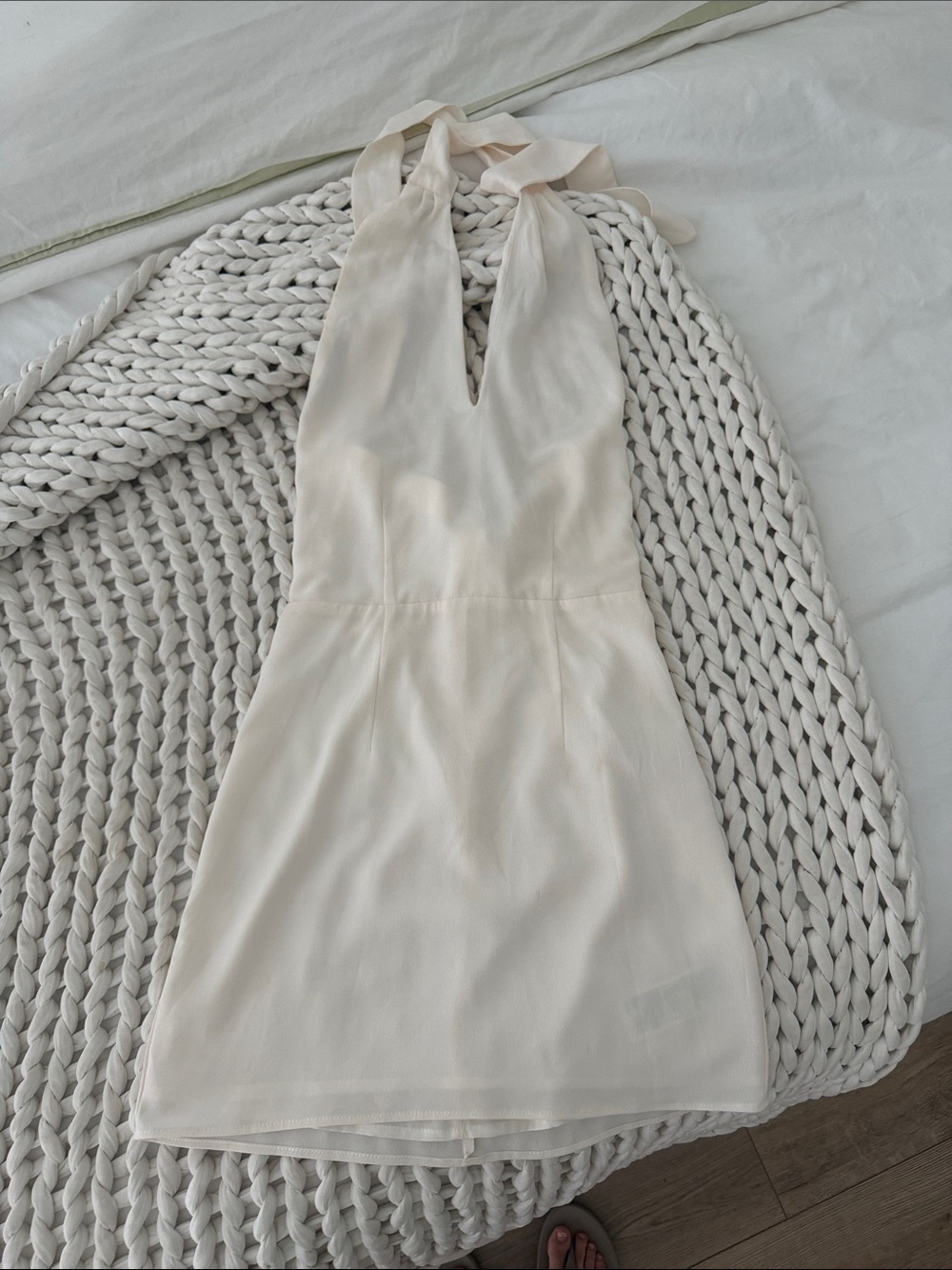 Women's White Halter Mini Dress Bridal Abercrombie - NEVER WORN!